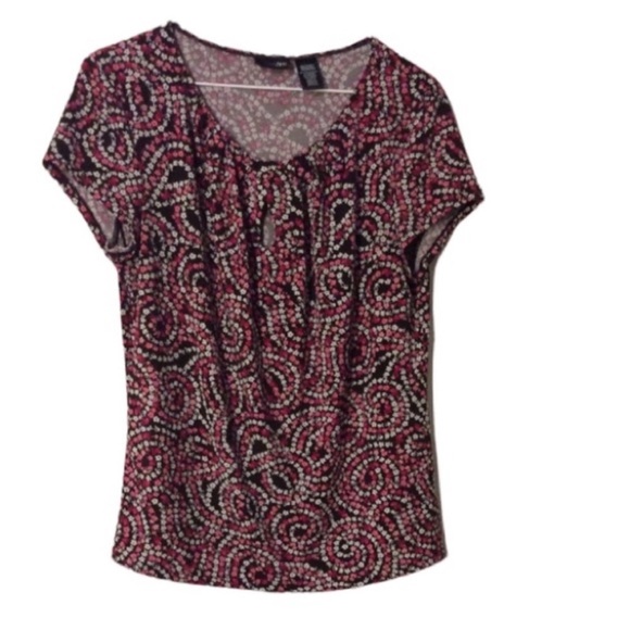 East 5th Tops - EAST 5th Short Sleeve VIBRANT And Stylish Floral Swirl PATTERN Top Size Medium